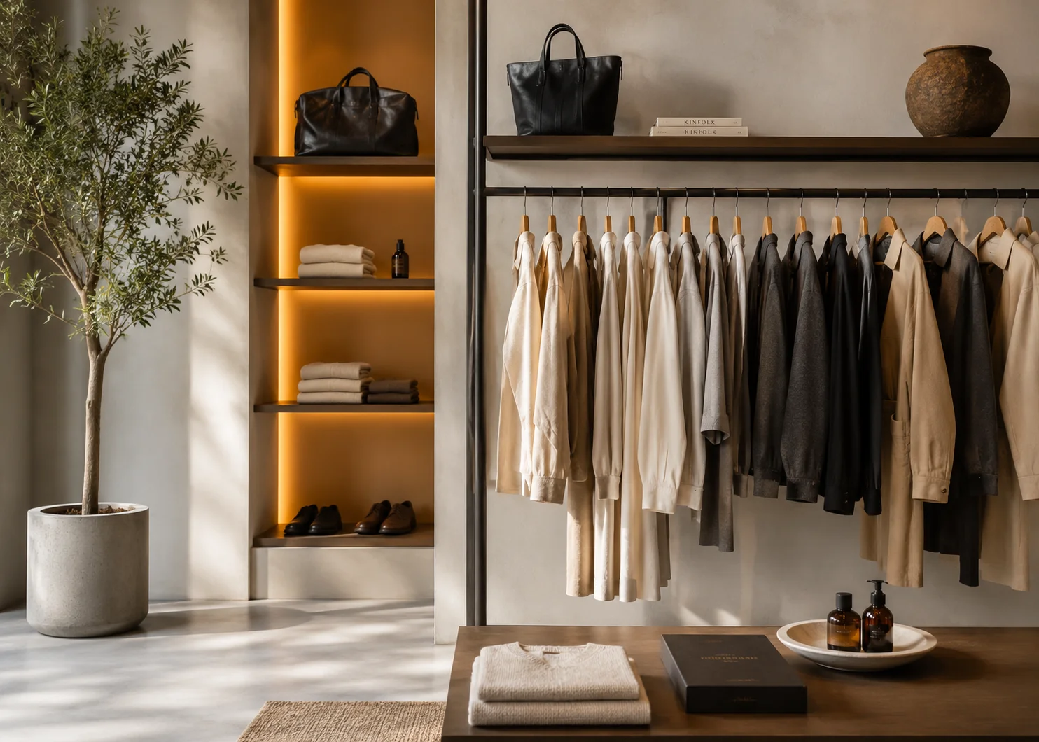 Retail and fashion product display styled for a campaign shoot