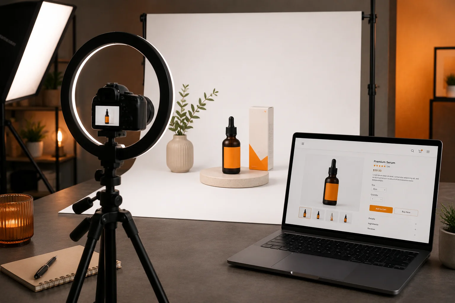 E-commerce product listing photography setup