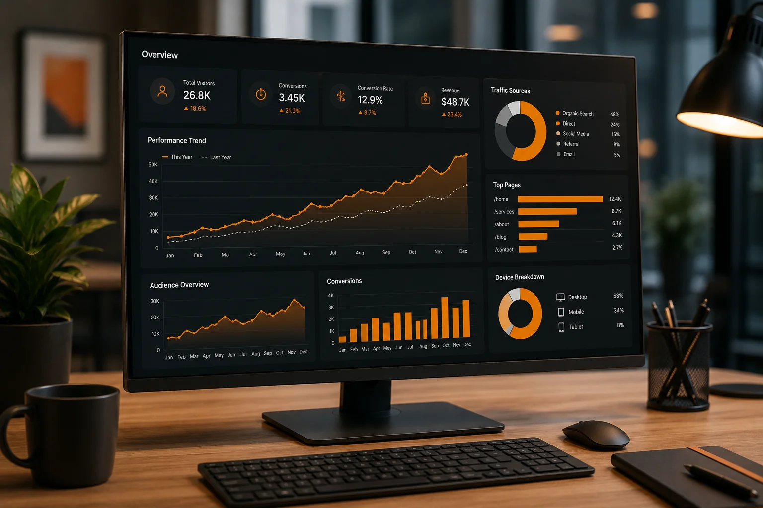Paid advertising campaign performance dashboard